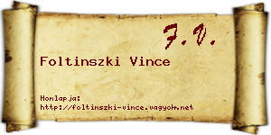 Foltinszki Vince névjegykártya